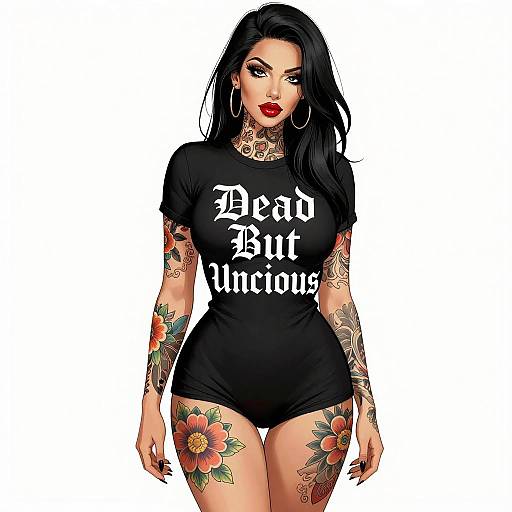 Tattooed Woman with Bold Style
