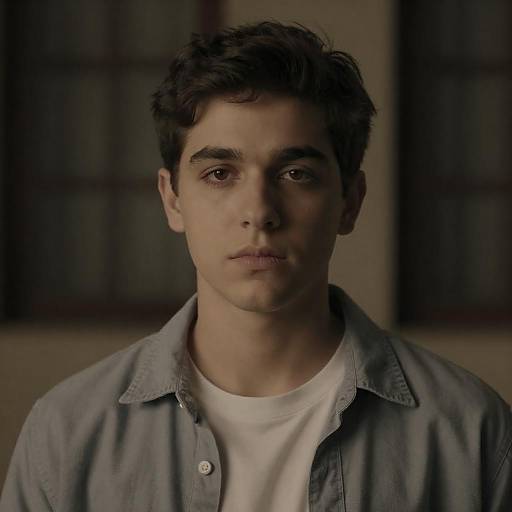 Warm Dim Portrait of Young Man