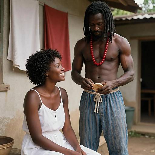 Rustic Outdoor Portrait of Two Individuals