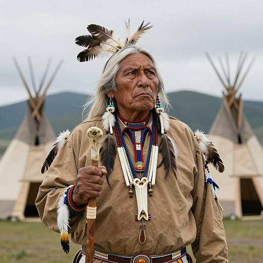 Elder Native American Portrait in Nature