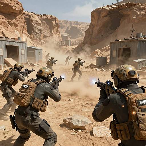 Tactical Night Raid in Desert Canyon