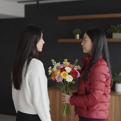 Two Asian Women in Modern Room