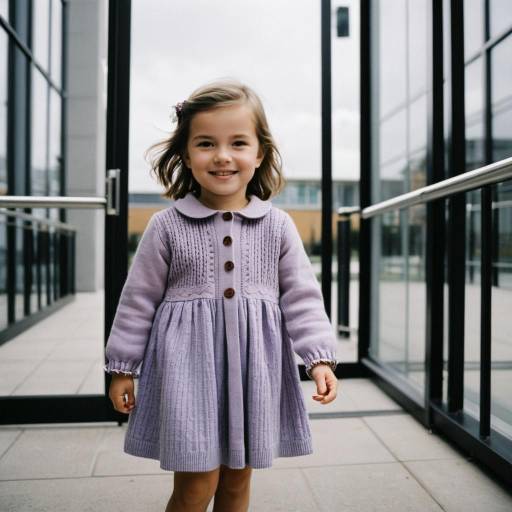 Toddler Girl in Lavender Cardigan Outdoors