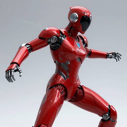 Futuristic Red Reflective Sci-Fi Suit