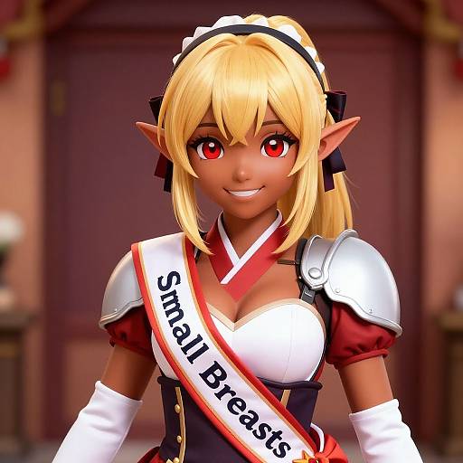 Photorealistic Dark-Skinned Elf Maid
