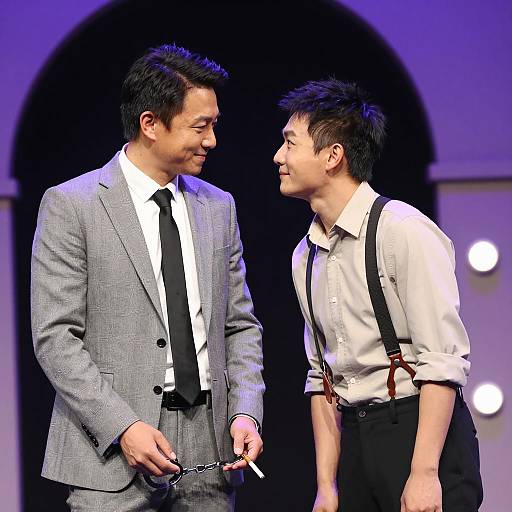 Dynamic Duo on Stage with Style