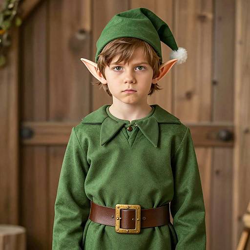 Photorealistic Young Boy in Elf Costume