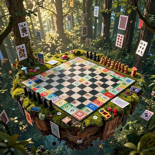 Whimsical Floating Board Game Island