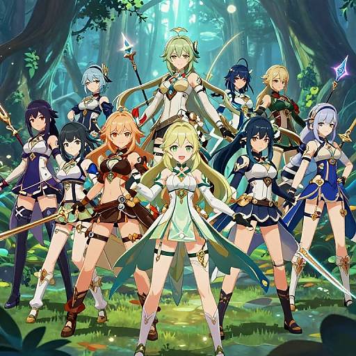 Genshin Female Characters Epic Battle