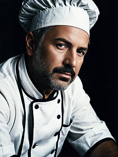 Dramatic Portrait of Male Chef in Uniform