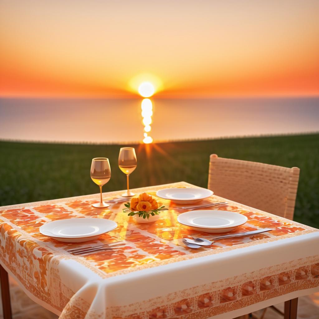 Elegant Sunset Dining with Risotto