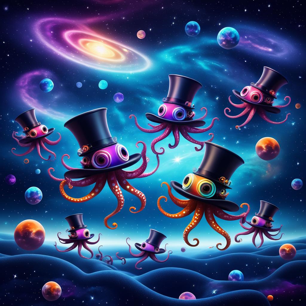 Dancing Octopuses in Cosmic Cowboy Style