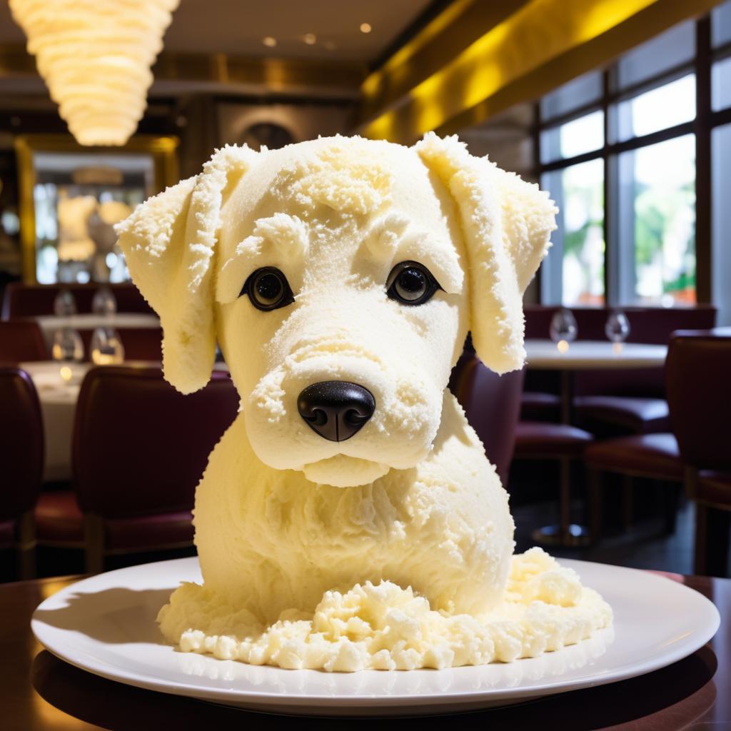 Whimsical Potato Dog Sculpture Photography