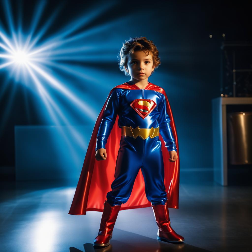 Cinematic Superhero Portrait of a Young Boy