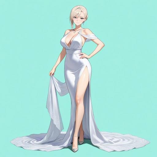 Elegant Woman in Evening Dress Portrait Elegant Woman in Evening Dress Portrait
