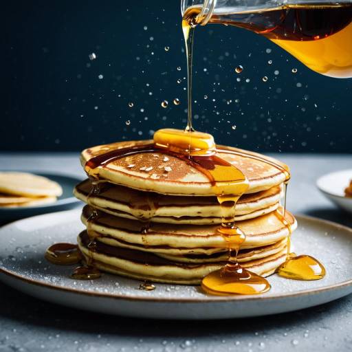 Maple Syrup Drizzling on Pancakes