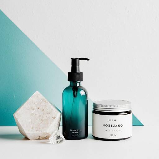 Minimalist Skincare Product Set with Crystals
