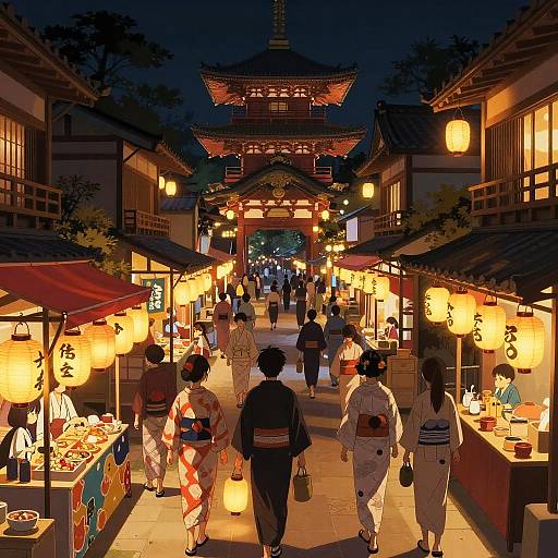 Anime Festival Night in Japanese Town