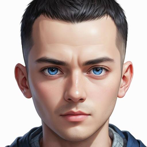Realistic Portrait of Bald Male with Scar