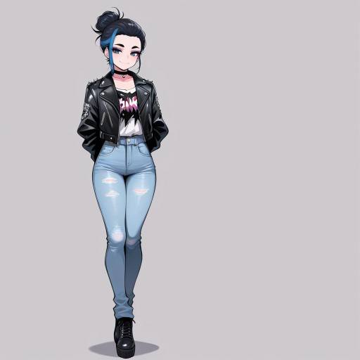 Charming Cat-Girl in Punk Style Charming Cat-Girl in Punk Style
