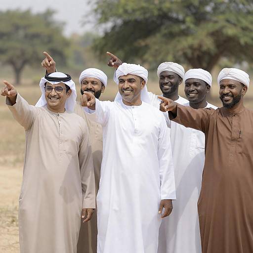 Diverse Group of Men in Nature