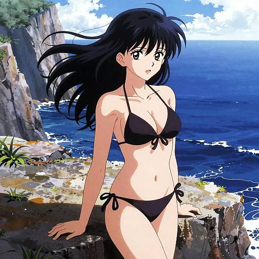 Rias Gremory Bikini Cliff Pose