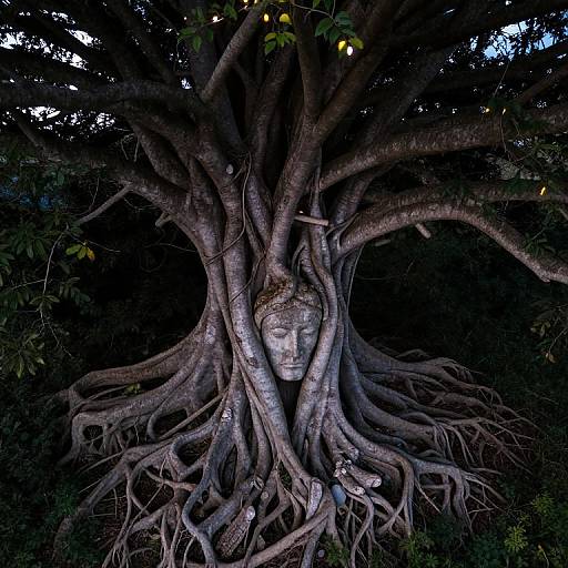 Surreal Aerial View of Ancient Tree