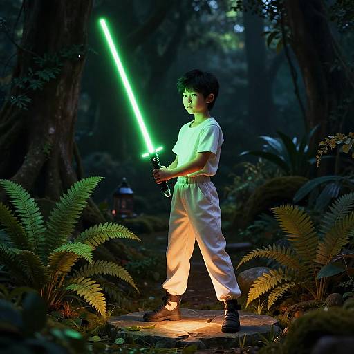 Luminous Lantern with Green Lightsaber