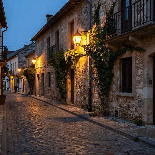 Twilight Cobblestone Street Serenity