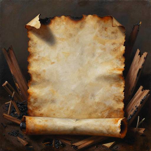 Burnt Parchment Symbolic Painting