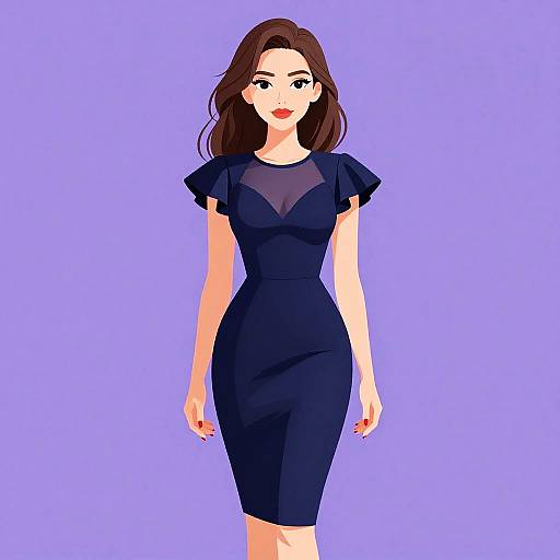 Woman in Navy Bodycon Dress