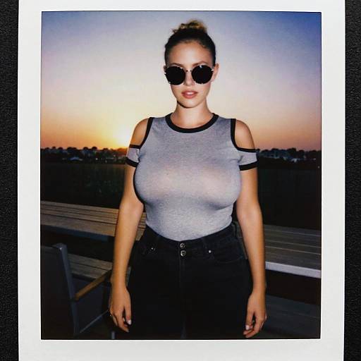 Curvy Woman at Sunset Deck