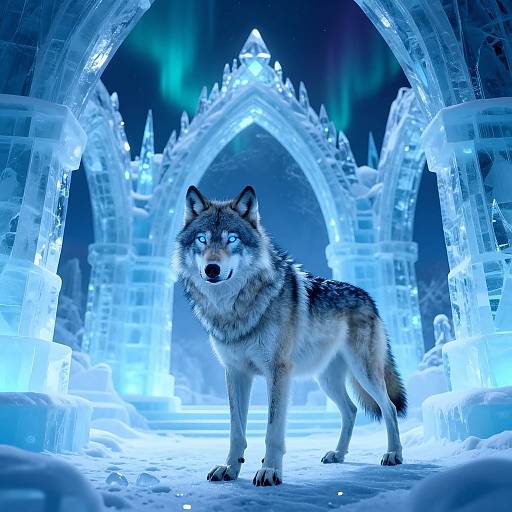 Mystical Wolf in Ice Palace