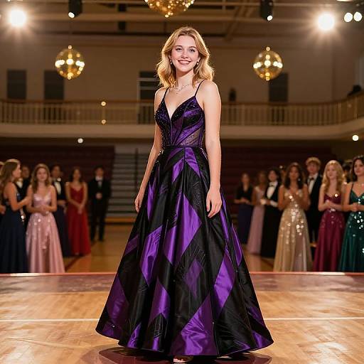 Confident Teen at Vintage Prom Stage