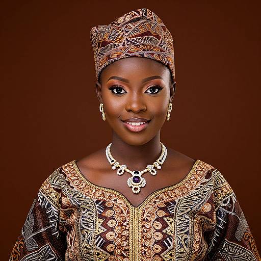 Elegant Nigerian Wedding Attire Portrait