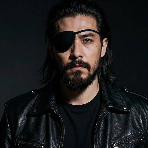 Rugged Eyepatch Portrait in Harsh Light