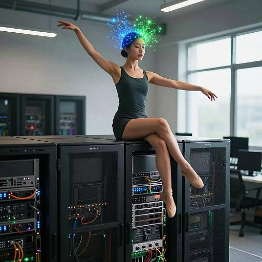 Dancer Merges with Supercomputer Energy