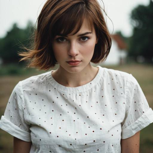 Young Woman in White Shirt Outdoors