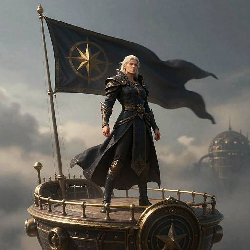 Arcane Librarian on Floating Skyship Deck