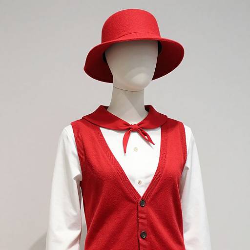 Mannequin in Red and White Outfit