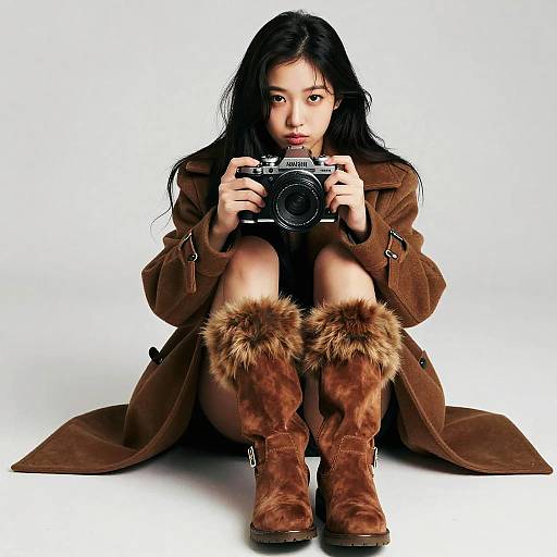 Jang Wonyoung Seated Winter Fashion Portrait