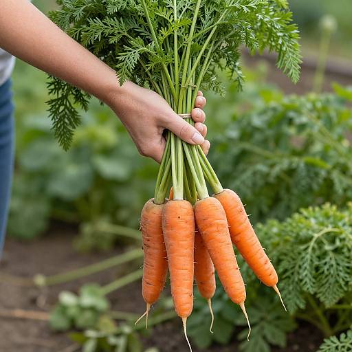 Hands Cradling Freshly Harvested Carrots