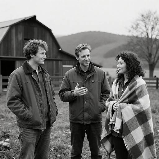 Candid Outdoor Moment in Rustic Setting