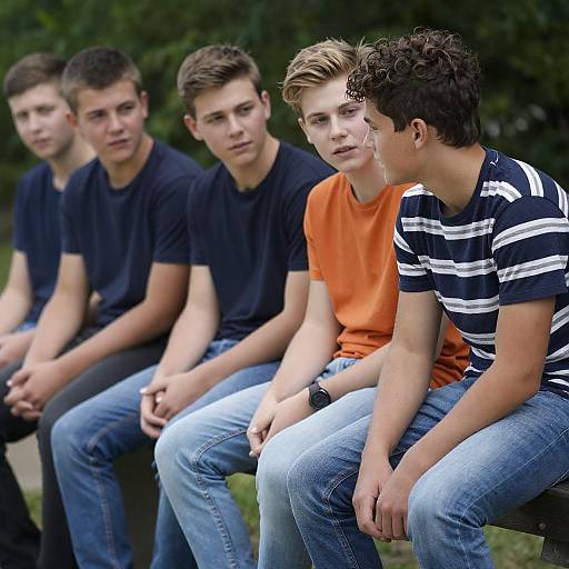 Teenagers Engaged in Conversation Outdoors