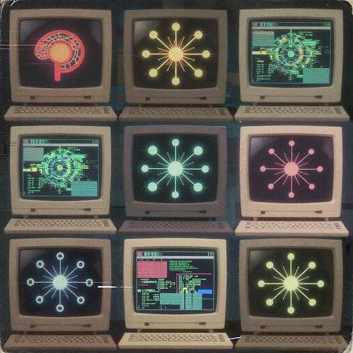 Vintage AI Cyberpunk Computer Interfaces