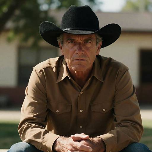Middle-aged Man in Cowboy Hat
