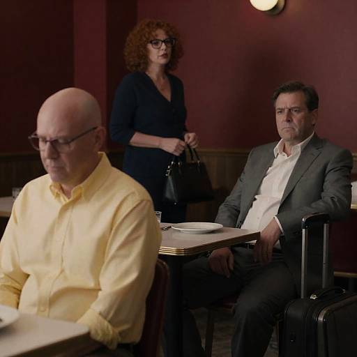 Two Men in a Dimly Lit Café