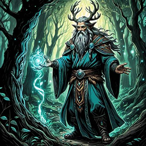 Ancient Druid Commanding Nature Spirits