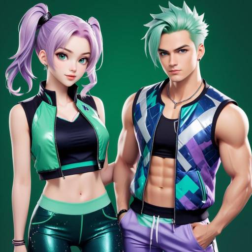 Anxious Guy and Joyful Lilac-Haired Couple Anxious Guy and Joyful Lilac-Haired Couple