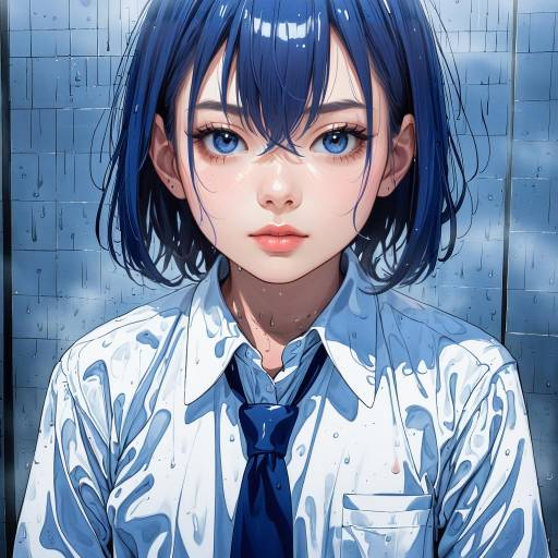 Illustration of Adachi sakura, adachi to shimamura in the style of Makihitsuji